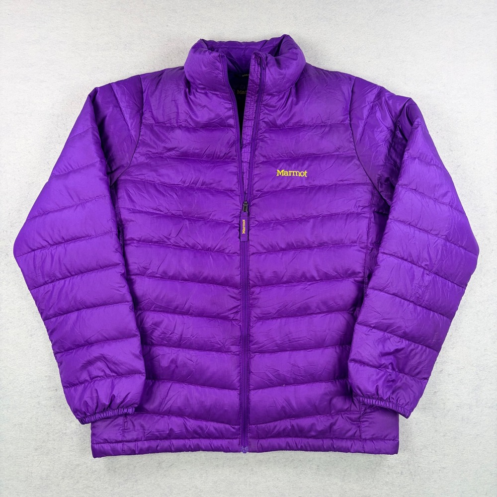 Marmot Womens 650 Fill Down Puffer Jacket Purple Quilted Full Zip S? NO SIZE TAG